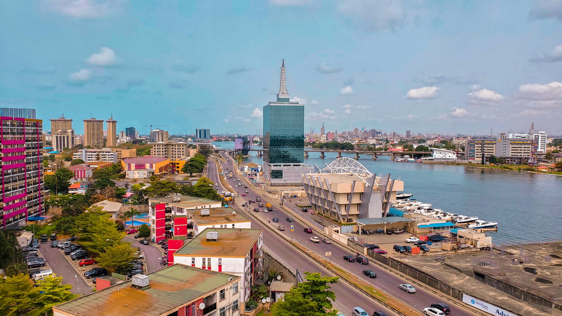 Lagos waterfront and city skyline